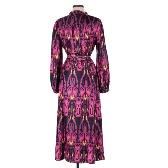 Marie Oliver Fall Silk Dress Size 8 Long Sleeves - Picture 2 of 8